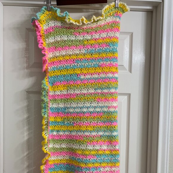 Handmade Crocheted Baby Blanket - Picture 1 of 4